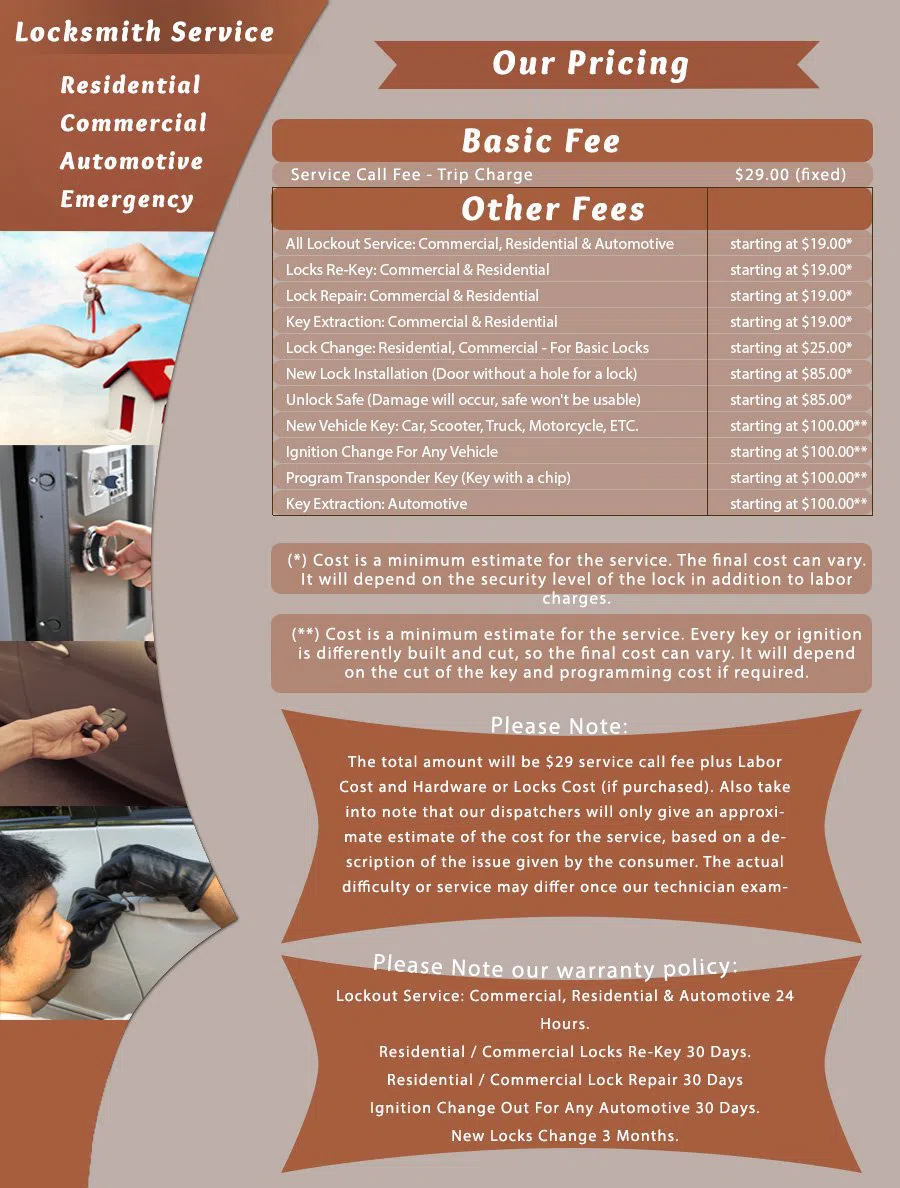 Gladstone OR Locksmith Store Gladstone, OR 503-505-7291 - price-list